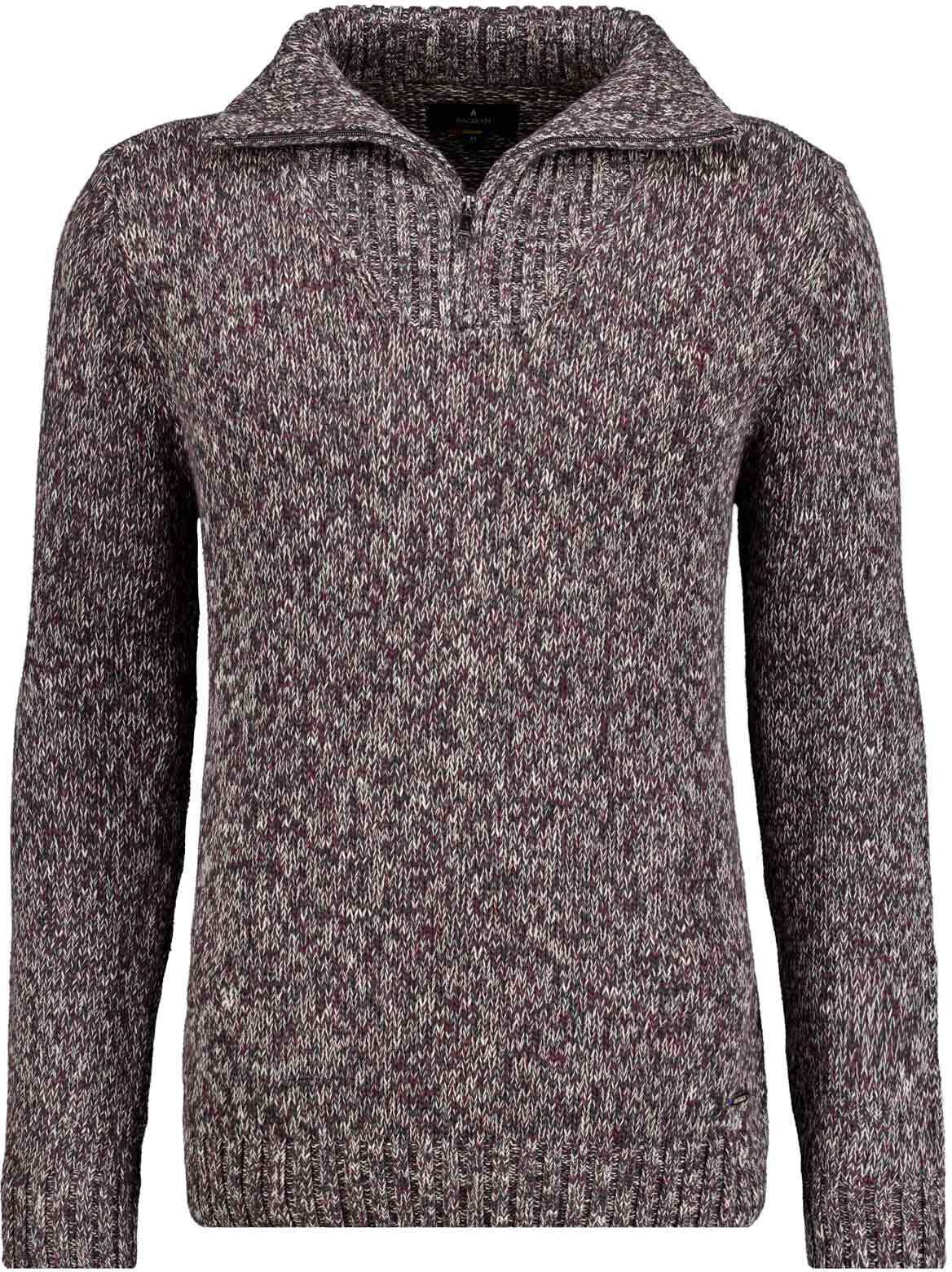 Troyer RAGMAN, Herren, Gr. 56, grau (gemustert, 964), Strick, 100% Baumwolle, ohne Ausschnitt, Pullover Troyer gemustert, 964 56
