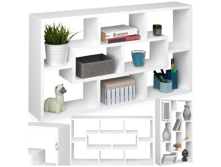 Étagère murale Kassandra avec 8 compartiments en Bois MDF - blanc