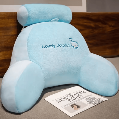 Uplift Curations CloudRest Support Backrest Pillow Plush Bed & Sofa Waist Protection Cushion dolphin 27.6 19.7 9.8 In
