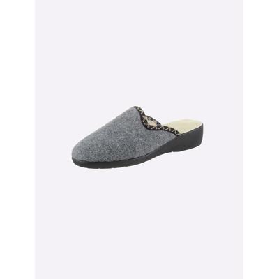 Pantoffel CLASSIC, Damen, Gr. 37, Textil, grau, Schuhe