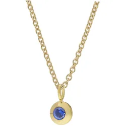 trendor 31154-05 Damen-Halskette mit blauem Zirkonia 925 Silber Vergoldet, 45 cm