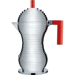 Pulcina Kaffeekocher 150 ml mit rotem Griff für Induktion
