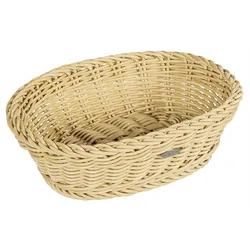 SALEEN Brotkorb oval Kunststoff 25,5x19x7cm beige