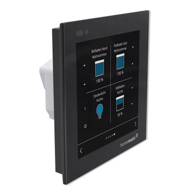 HOMEMATIC IP Smart-Home-Steuerelement "Glasdisplay", schwarz, B:11,2cm H:7,3cm T:12,2cm, Smart-Home-Stationen