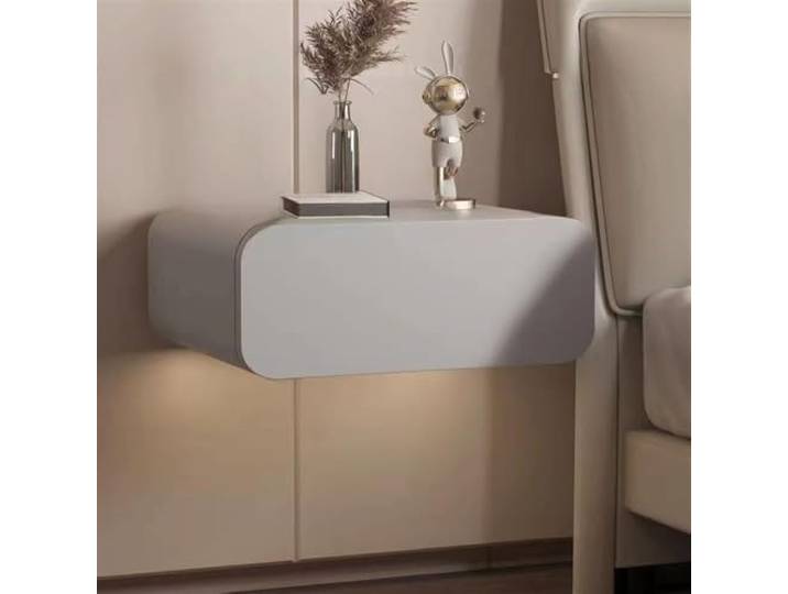 An Der Wand Montierter Schwebender Nachttisch, Aus Holz Mit Schublade For Schlafzimmerdekoration Und For Schlafzimmerdekoration Und(Gray,45 cm)