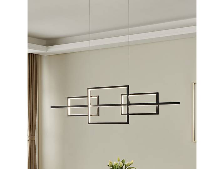 Suspension LED 150 x 130 x 5cm Noir 3 acier thermolaqué polycarbonate LED Module LED