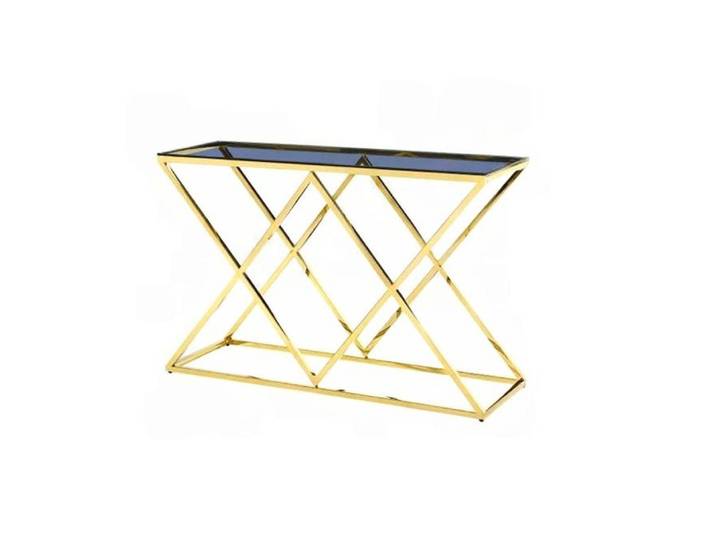 JVmoebel Konsolentisch Goldener Konsolentisch im Art-déco-Stil mit Edelstahlfüßen (Packung, 1-St., Konsolentisch), Made in Europa
