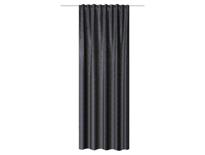 Fertigvorhang Thermo, Anthrazit, Uni, 135x245 cm, für Stange und Schiene geeignet, Wärmeschutz, Samtoptik, Heimtextilien, Vorhänge, Fertigvorhänge