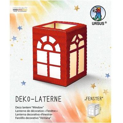 URSUS Laternenzeit Deko-Laterne Fenster, rubinrot