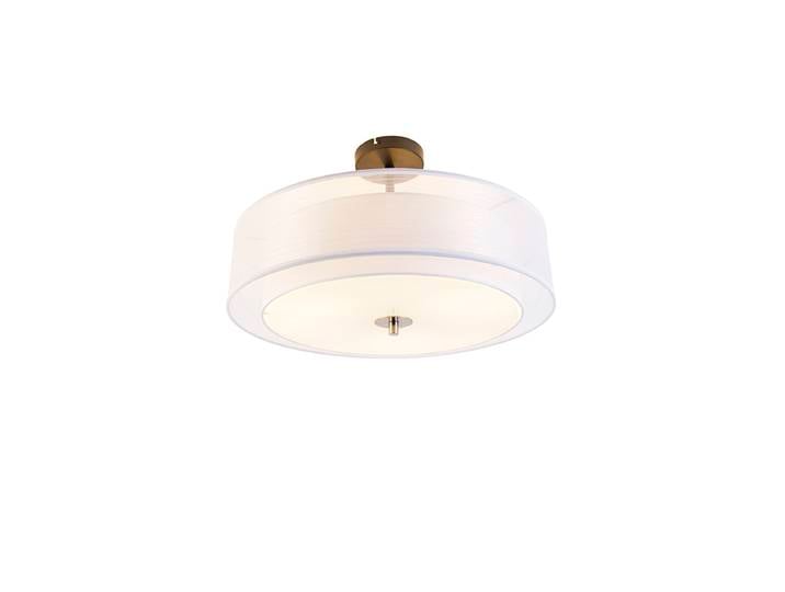 Plafonnier moderne blanc 50 cm 3 lumières - Drum Duo