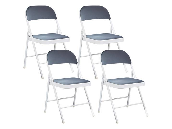 KLAPPSTUHL 4er-Set Metall Dunkelgrau/Weiß Sparks