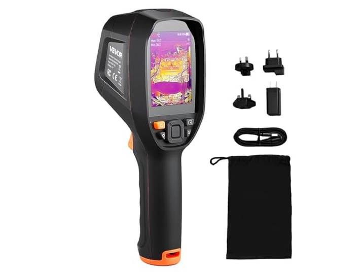 VEVOR Caméra Thermique Résolution TISR 512x384 pixels Imageur Thermique Résolution IR 256x192 pixels\, Vision 2 Mpx Fréquence Rafraîchissement 25 Hz\, -20 °C à 550 °C\, 4 Modes Image\, 7 Palettes Couleurs