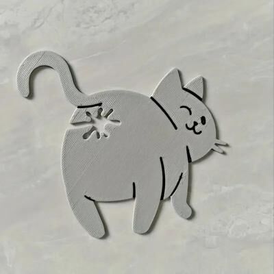 Inspired Living Cat Butt Bag Clip Set 3D Printed Food Bag Sealer & Funny Chip Bag Clip For Cat Lovers gray