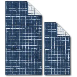 Dyckhoff Frottierserie Blue Island blau kariert Duschtuch 70 x 140 cm
