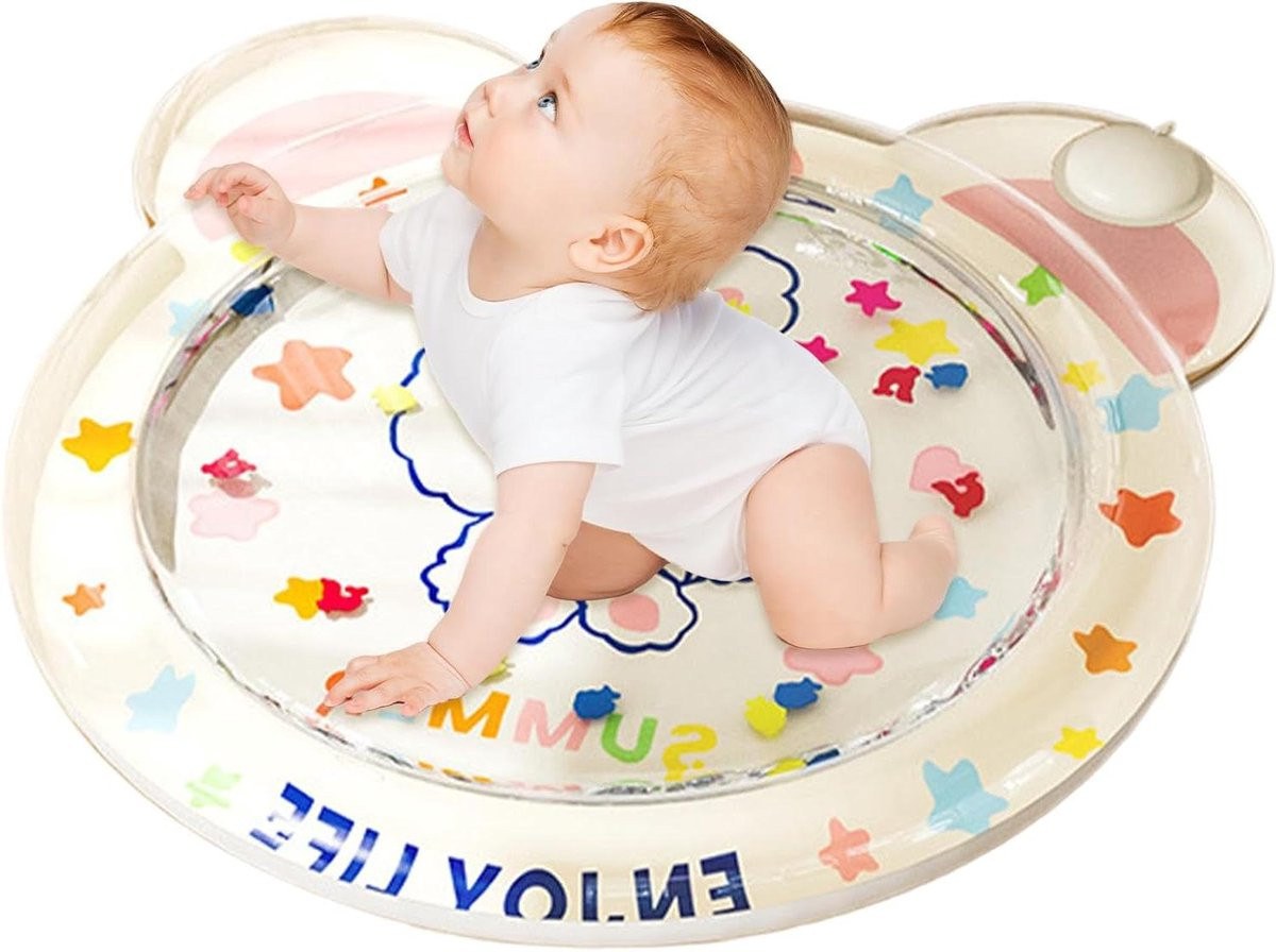Interactieve Baby Watermat met Ingebouwde Luchtpomp - Wit - 80 cm