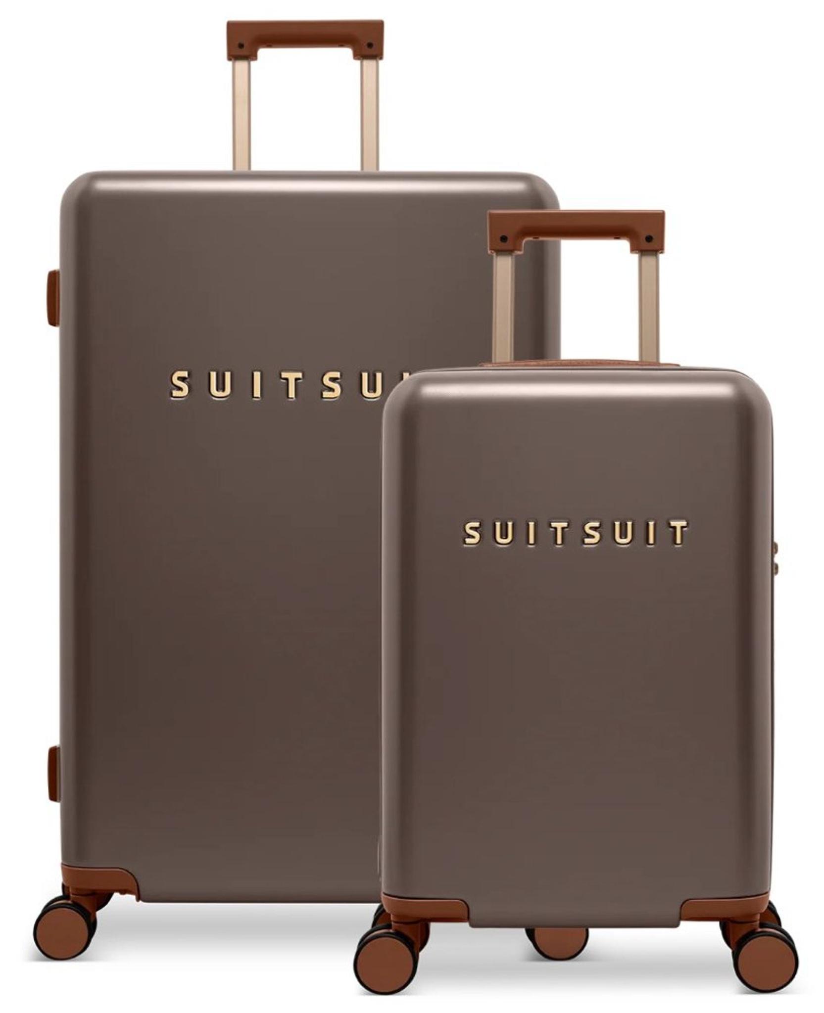 Ein Set aus zwei Reisekoffern der Marke SUITSUIT Serenity in Schokoladenbraun