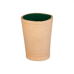 Weible Lederwürfelbecher - ca. 8,5 x 6,5 cm - natur - Leder 246198