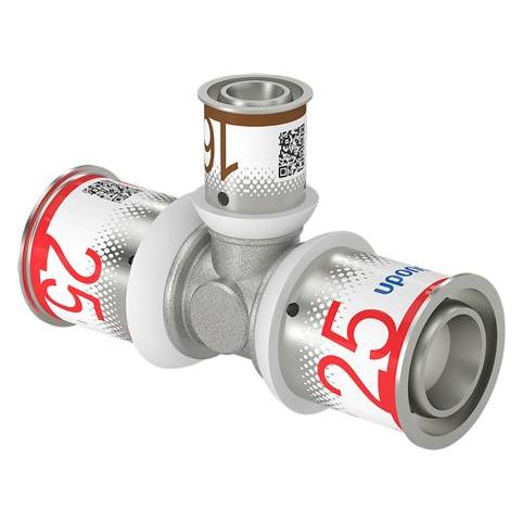 Uponor MLC-Press-T-Stück 25-16-25mm - für Fussbodenheizung und Warmwasser- und Heizkörpersysteme (T-Verbindung) (1070574)
