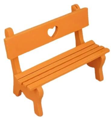 Uplift Treasures Mini Wooden Bench Fairy Garden Decoration orange