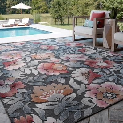 Alise Rugs Tropicana Tropical Floral Indoor/Outdoor Area Rug