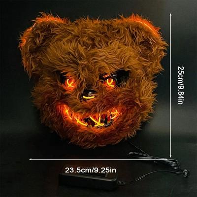 Inspired Living LED Bloody Rabbit Glow Mask Horror Cosplay Light Up Halloween Mask bear