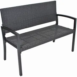 Sitzbank mit Lehne Schwarz Sanremo B:116 cm