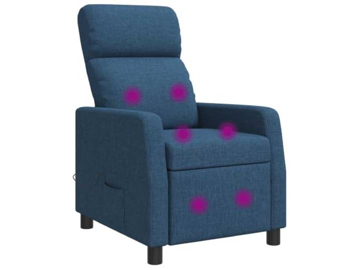 Relaxsessel Blau Stoff 66 x 95 x 100 cm Metall und Holzwerkstoff, Polyester, verstellbare Liegeposition, flache Armlehnen, pflegeleicht