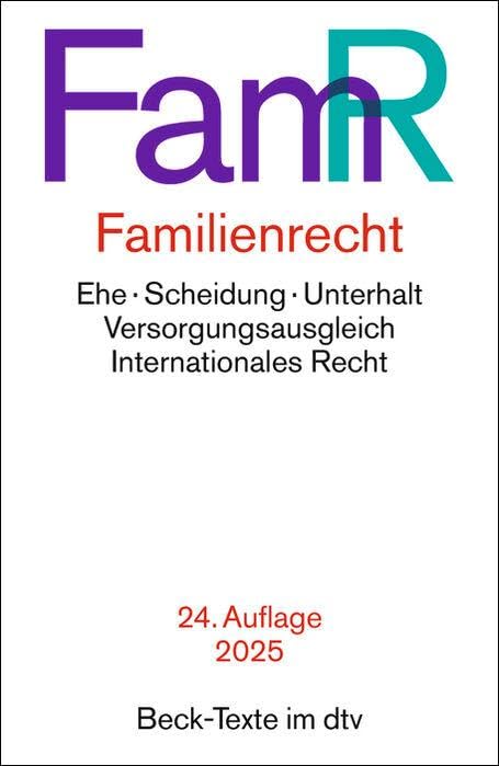 Familienrecht: Ehe, Scheidung, Unterhalt, Versorgungsausgleich, Internationales Recht (Beck-Texte im dtv) - Preis vom 18.10.2026 15:28:09 h