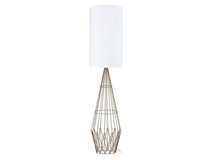 Lampadaire métal abat-jour tissu marron