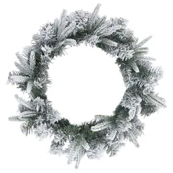 vidaXL Weihnachtskranz Weiß Ø 50 cm PVC und PE 42056969