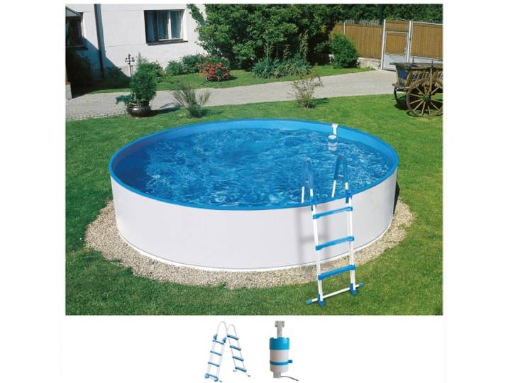 Rundpool KONIFERA SANTORINI 1 , weiß, H:120cm Ø:350cm, Schwimmbecken, Rundpool, in verschiedenen Größen