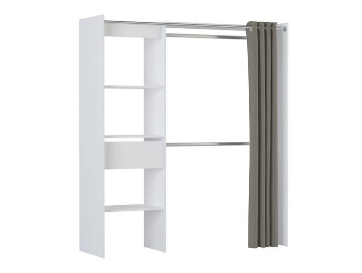Dressing ouvert avec rideau, extensible blanc