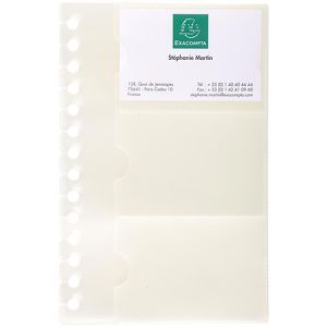 Exacompta Visitenkartenhüllen 85034E, 12,5 x 19 cm, 10 Hüllen für je 6 Visitenkarten, für Exacard 75034E