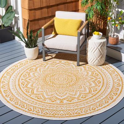 SAFAVIEH Courtyard Fran Mandala Indoor/ Outdoor Waterproof Patio Backyard Rug