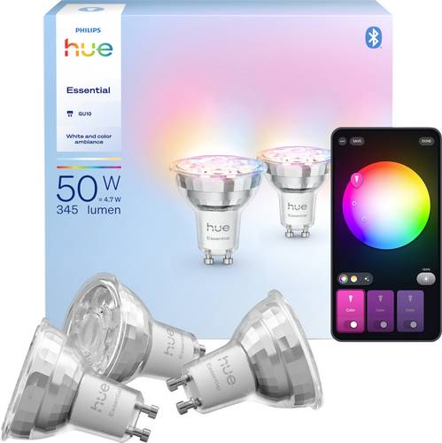 Philips Hue LED-Leuchtmittel 929004235704 EEK: F (A - G) Hue Essential White & Col. Amb. GU10