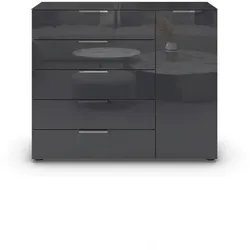 Kommode Flipp Glas Eiche/Basalt
