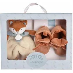 Doudou et Compagnie, Schmusetuch, Timo Geschenkset Schmusetuch und Schuhe 18cm (18 x 19 cm)