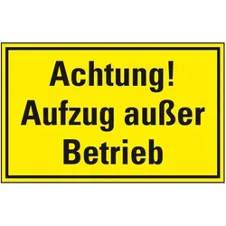 Schild I Warnschild Aufzug außer Betrieb, Magnetfolie, 120x200mm