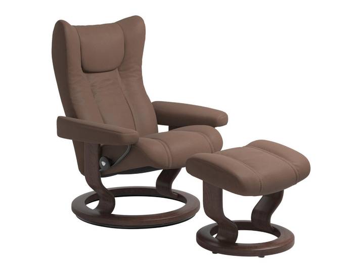 Stressless Relaxsesselset Wing, Schlamm, Holz, Echtleder, Rindleder, Buche, Schichtholz, 76x101x71 cm, Lederauswahl, Stoffauswahl, Relaxfunktion, Wohnzimmer, Sessel, Relaxsessel