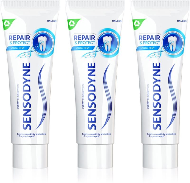 Sensodyne Repair & Protect Cool Mint dentifrice pour dents sensibles 3x75 ml