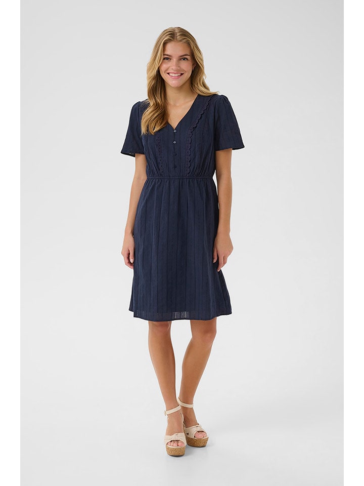 Cream Kleid in Dunkelblau - 38