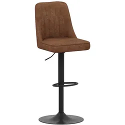 MODFU Höhenverstellbarer Barhocker 2er-Set Stoff Braun/Schwarz, 360° drehbar, Metallgestell, Sitzhöhe 63-85 cm