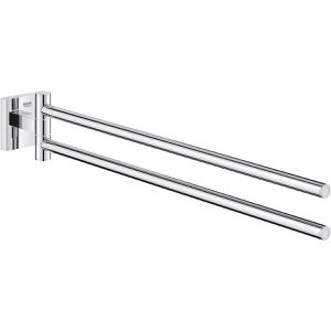 GROHE Handtuchhalter Start Cube 40976000, silber, zur Wandmontage, verchromt, 2 Arme zu je 43,8 cm