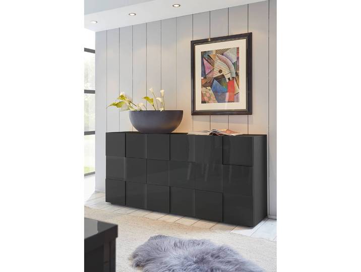 Buffet Dama I 181 x 84 x 42cm Gris/Anthracite brillant