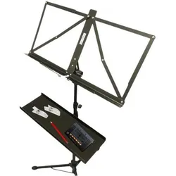 K&M K-M 12218 Ablage für Instrumente Noten und Zubehör mit Notenklammern, Notenständer, Schwarz