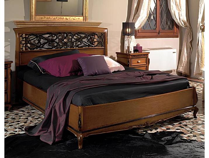 Xlmoebel Holzbett Massivholz-Doppelbett Vaccari Cav Giovanni in schlichter Eleganz (Doppelbett, 1-tlg., Bett), Hergestellt in Europa