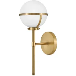 Elstead Lighting Hollis Wandleuchte 1-flammig Messing antik Opalglas IP44