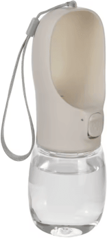 Inspire Picks Portable Dog Water Bottle With Leakproof Drinking Bowl For Outdoor Travel & Hiking white 300ml pet