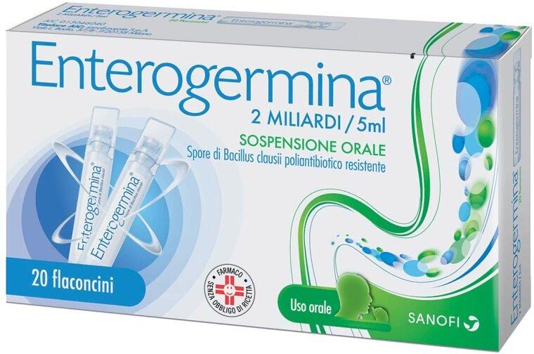 Sanofi Enterogermina sospensione orale 20 flaconcini 2 Miliardi
