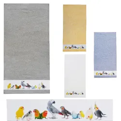 framsohn Duschtuch 'Vögel' # (Farbe: Blau / Größe: Duschtuch 75 x 150 cm)